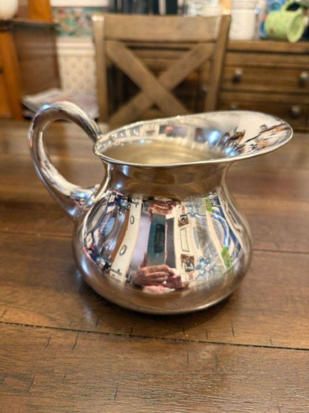 Vintage Department 56 Silver-Plated Creamer Pitcher – Classical Bulbous Form